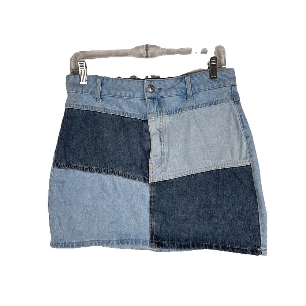 Wild Fable Womens Sz S denim colorblock skirt preppy cottagecore cowgirl